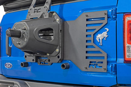 Rough Country Spare Tire Relocation Kit for Ford Bronco (2021-2025) - Bolt-on Reinforced Bracket, Fits up to 35" Tire