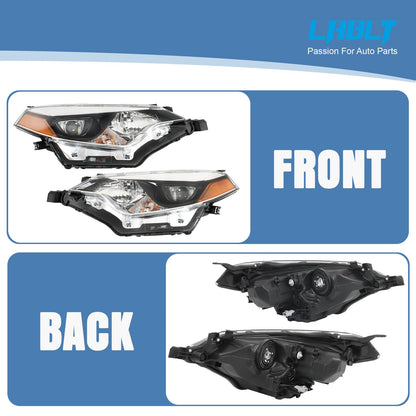 LABLT Halogen Headlight Left and Right Side Assembly Replacement for 2014 2015 2016 Corolla Headlight Pair Driver and Passenger Headlamps