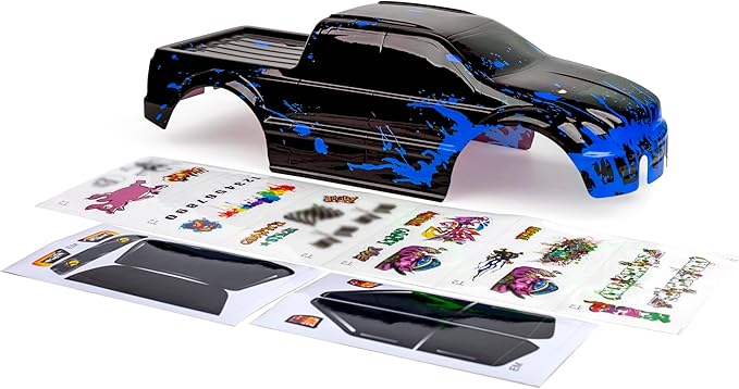 SummitLink Custom Body Compatible for T/E Maxx Shell Cover E-Maxx 1/10 Scale RC Car (Truck not Included) (Muddy Blue Over Black)