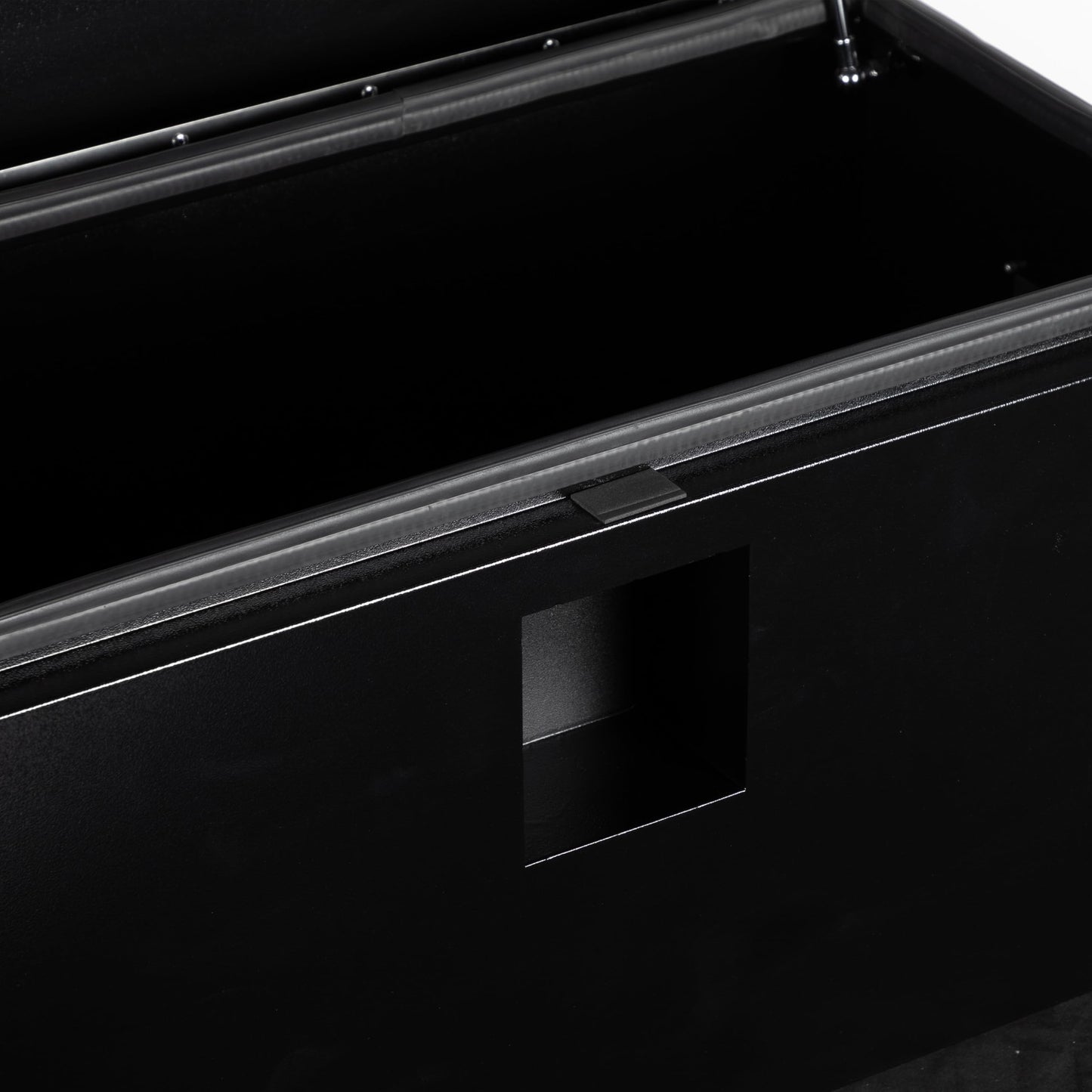 YRCHOFQU 24" x 15" x 15" Heavy Duty Black Steel Truck Bed Tool Box, Trailer Tongue Storage Chest with Weatherproof Seal & Pneumatic Hinge for Pickup, RV, Utility Vehicles