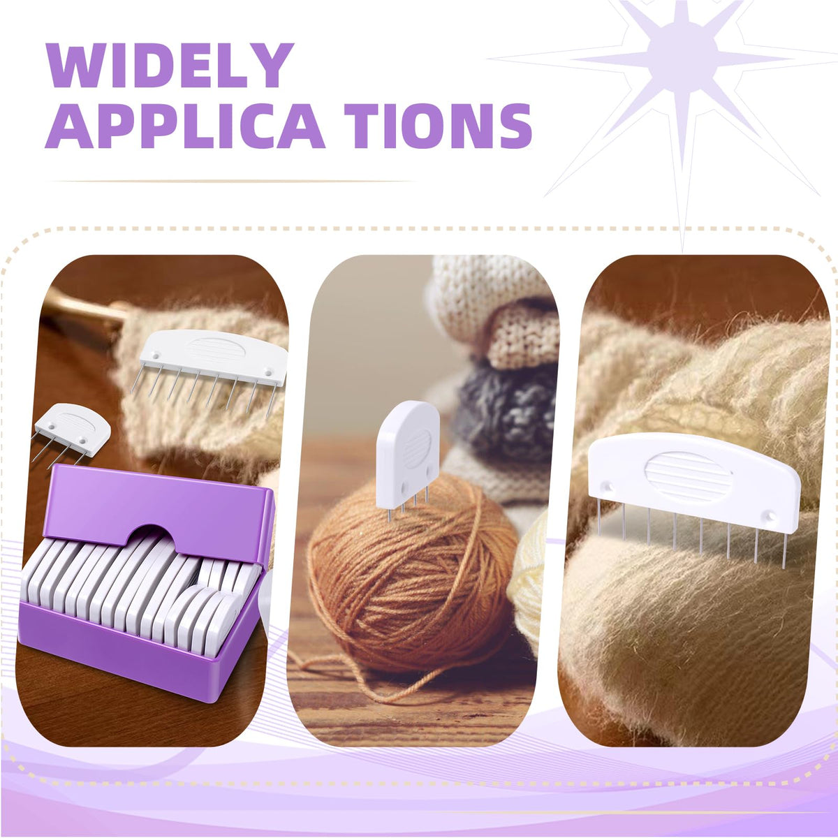 Opstin 20Pcs Knit Blocking Pins Kit, Knit Blockers Pins Kit, Knit Blocking Combs, Blocking Pins for Knitting & Crochet Projects, Knit Blocking Pins for Blocking Mats, Crochet Blocking Pins