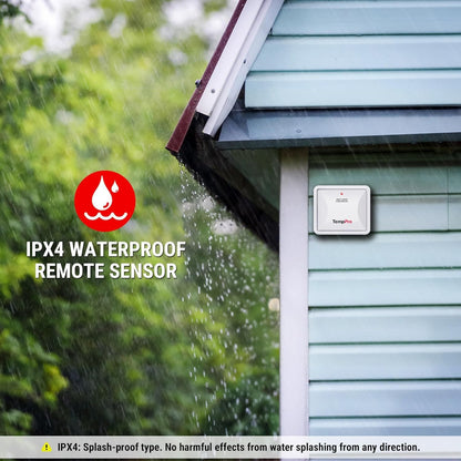 TempPro Wireless Indoor Outdoor Thermometer - 500FT Range Temperature Monitor for Home & Greenhouse