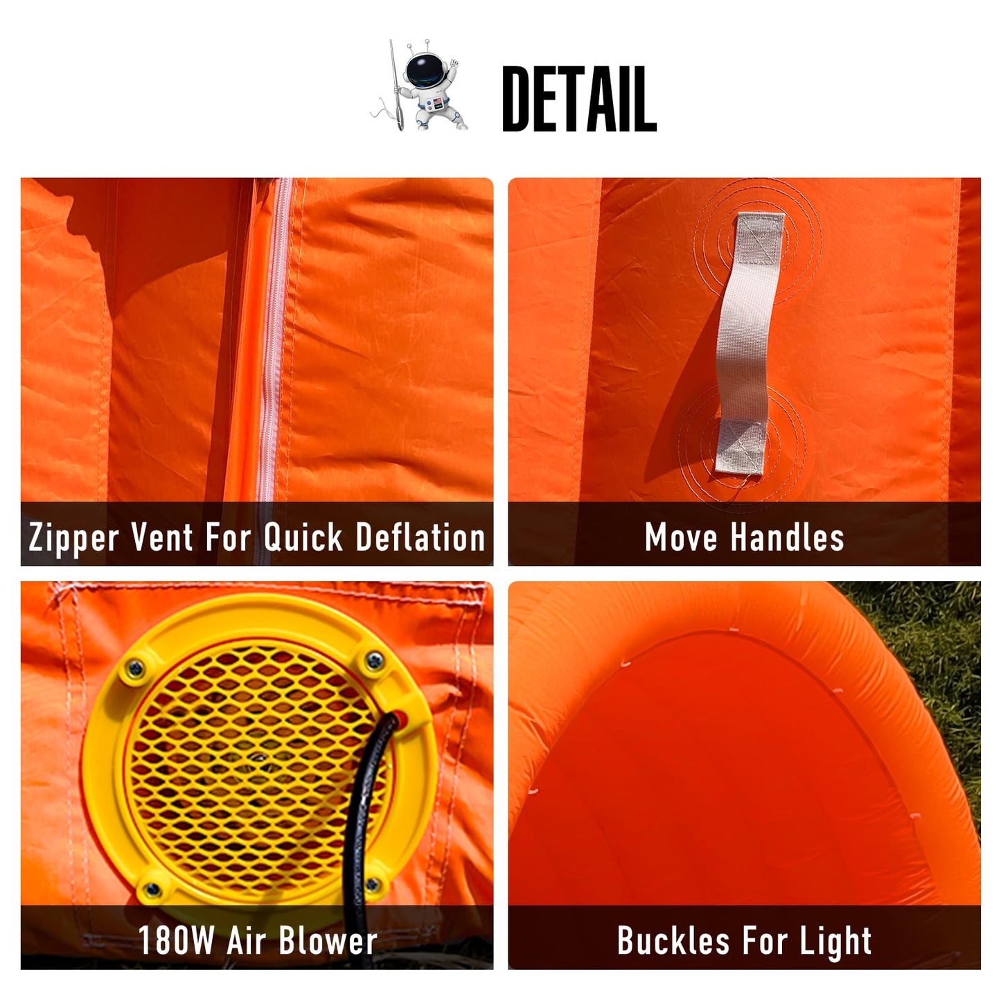 16x10x10Ft Inflatable Sports Tunnel Entrance with Built-in Blower,Inflatable Tunnel Tent for Business Promotion, Trade Shows, Advertising & Exhibitions (Orange)
