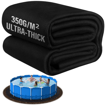 TIXANF 350G/M² Thicker 24FT Pool Liner Pad,Seamless Above Ground Pool Liner, Thicker Durable Geotextile Material, Pre-Cut Heavy Duty Round Pool Liner Pad, Puncture Protection,Extend Liner Life(Black)