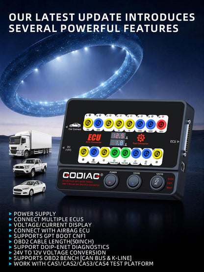 GODIAG GT100 Plus OBD2 Breakout Box, CAN Protocol Detector for ECU Bench Testing Platform, GPT/DOIP/ENET & Car Diagnostics