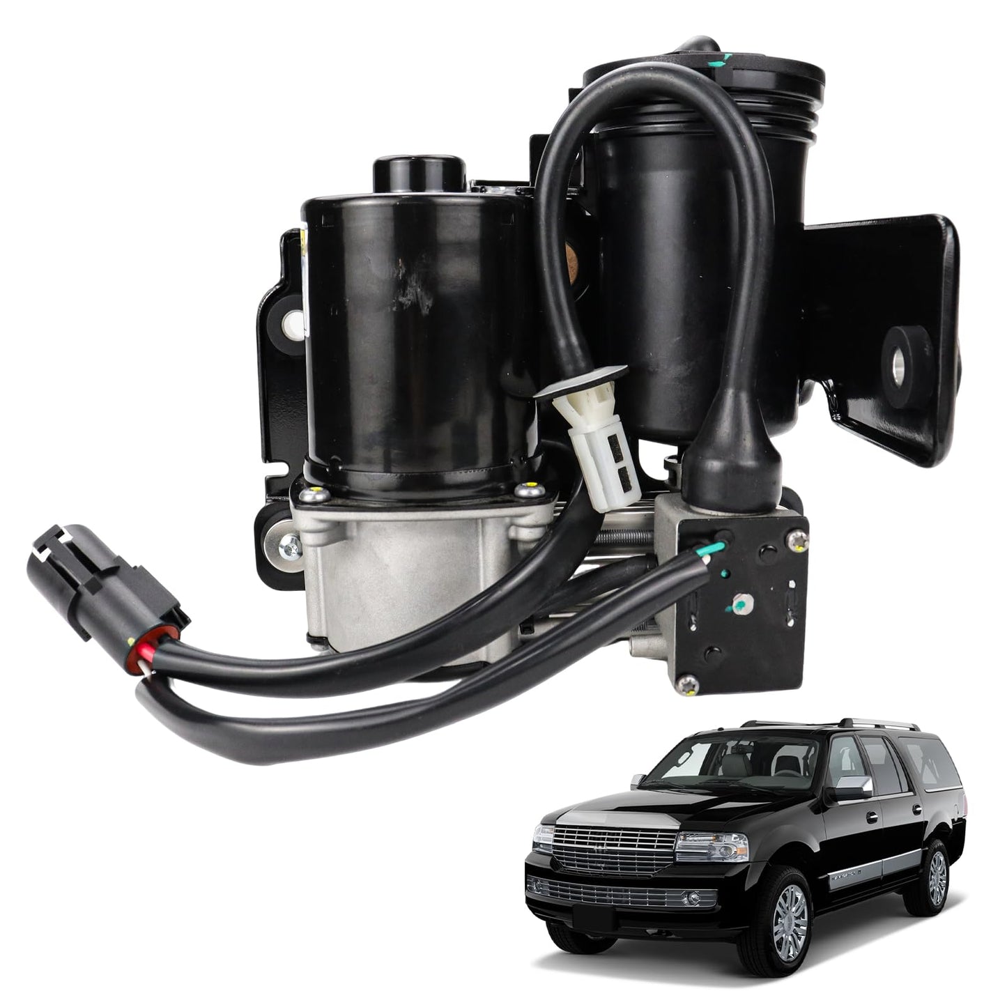 Air Suspension Compressor Pump Compatible with Ford Expedition Lincoln Navigator 2007-2018 with Bracket OEM Number Replacement 949-202 7L1Z5319AE 7L1Z5319A