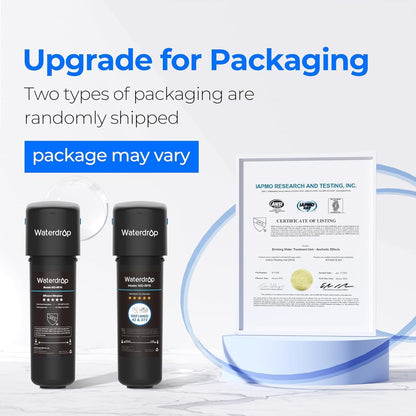 Waterdrop 10UA Under Sink Water Filter System, Reduces PFAS, PFOA/PFOS, Lead, Chlorine, Bad Taste & Odor, Under Counter Water Filter Direct Connect to Kitchen Faucet, NSF/ANSI 42 Certified, 8K Gallons