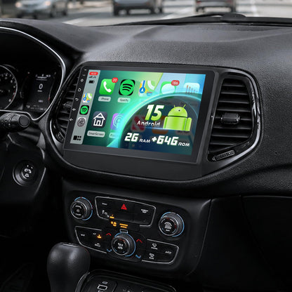 5Ghz WiFi 2G+64G Android 15 Car Radio for Jeep Compass 2017-2020 Car Stereo with Wireless Carplay Android Auto, 10.1 Inch HD Touchscreen with GPS Bluetooth FM/RDS EQ SWC Backup Camera MIC