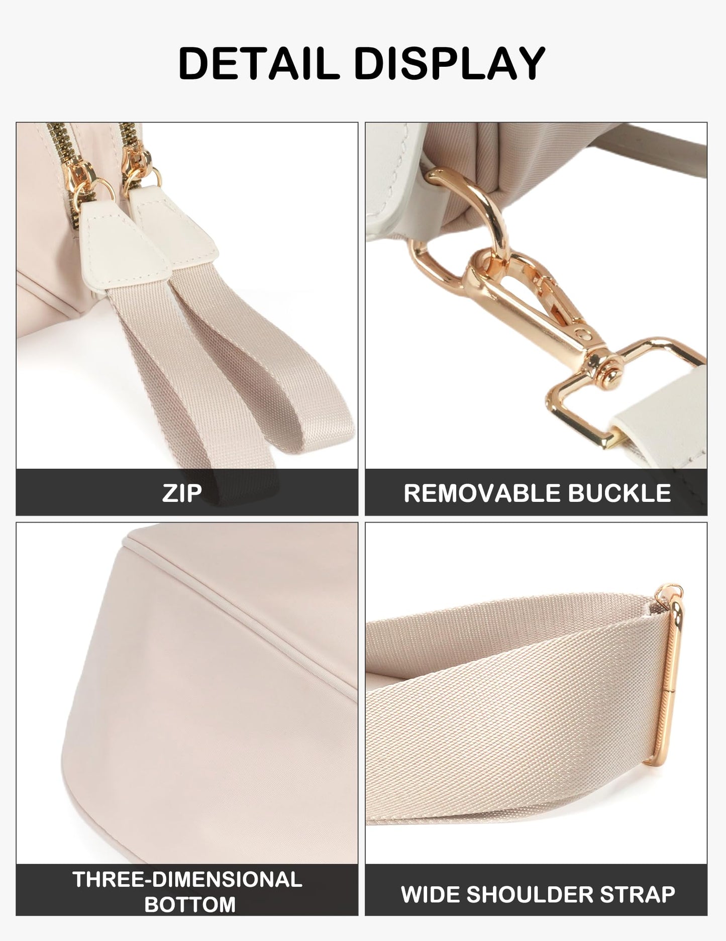 Spacious Nylon Crossbody Bag Bum Bag Handbags Wallets Purses Trendy Shoulder Bag for Women