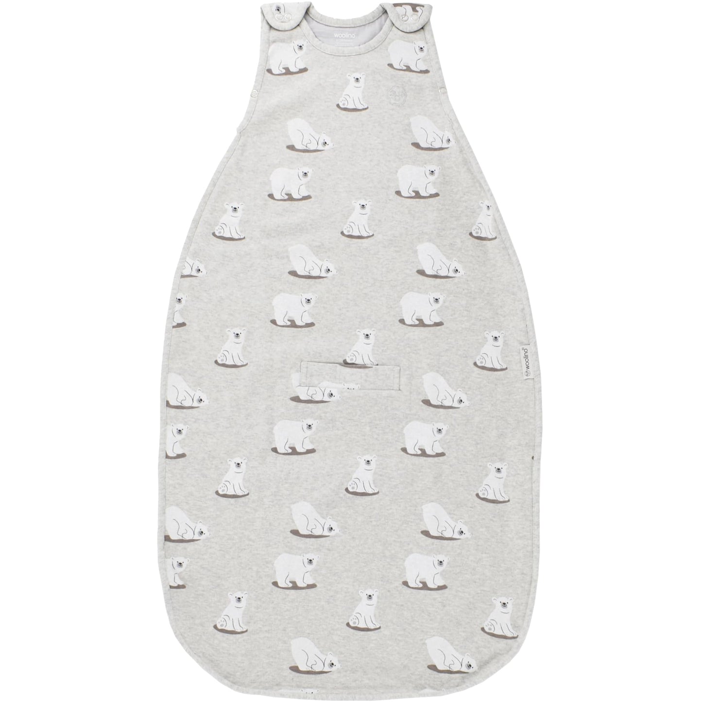 Woolino Merino Wool & Organic Cotton Baby Sleep Sack 2-24 Months – Ultimate 4-Season Baby Sleeping Bag, Universal Size Wearable Blanket, 2-Way Zipper & Adjustable Fit, Year-Round Use - Polar Bear