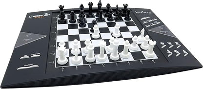 Lexibook Chessman® Elite Interactive Electronic Chess Game + 64 Levels of Difficulty LEDs Family Child Board Game Black/White CG1300US