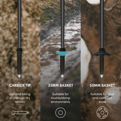 Fizan Ultrax Carbon Fiber Trekking Poles – Ultralight 7.6 oz, Backpacking, Bikepacking, Thru Hiking Trails, Adjustable, Collapsible to 14.5 in, Customized Fit, Foam Grips, Walking Sticks