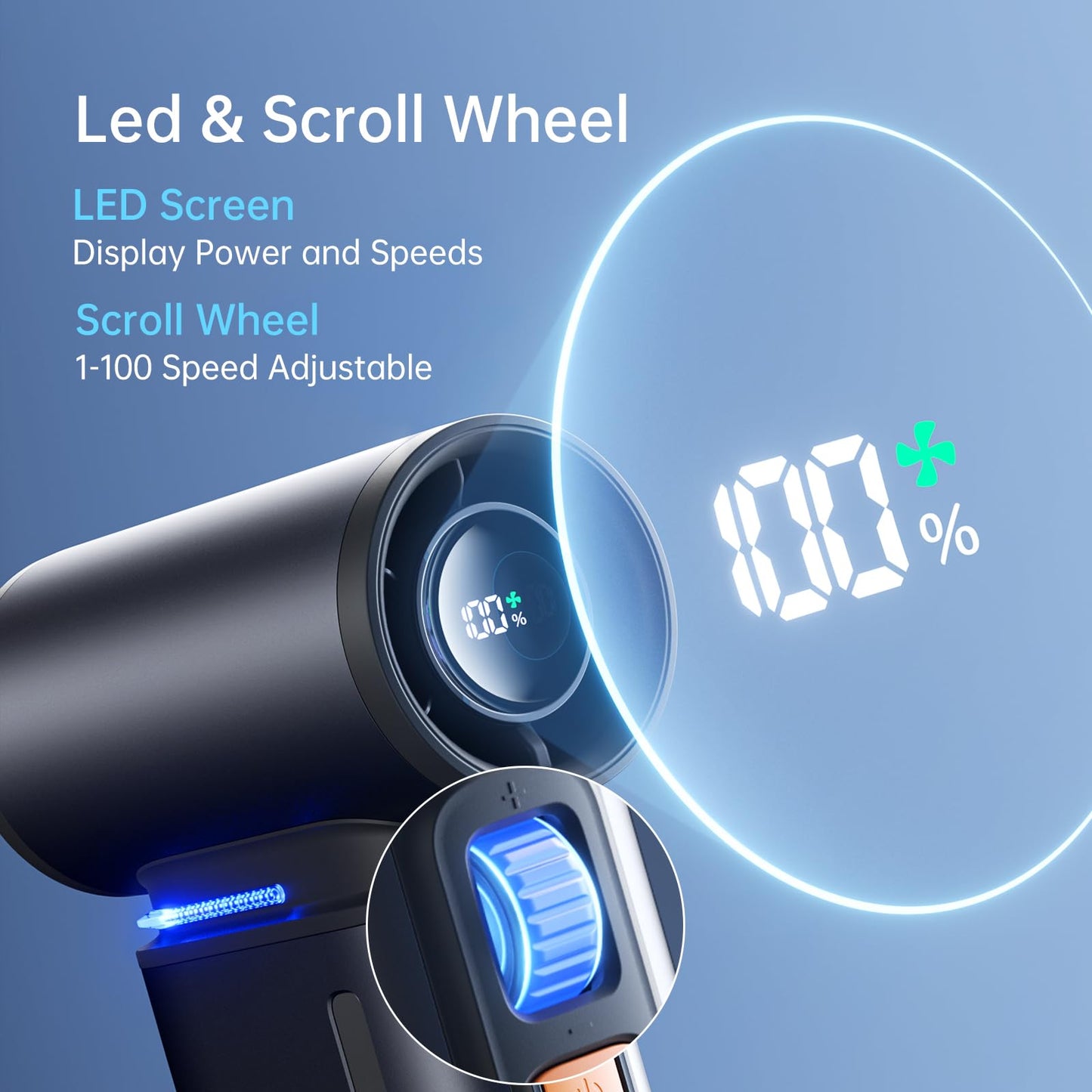 JISULIFE Handheld Mini Fan, Handheld Turbo Fan