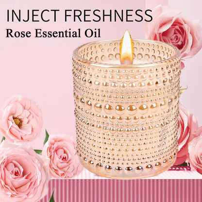 Sandalwood & Rose Candle, Candles for Home Scented, Luxury Jar Candles for Women, Rose Scented Candle, Candles Gifts for Women, Natural Soy Wax, 6 oz 40 Hours