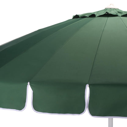 SAFAVIEH Outdoor Patio Furniture Collection – Panza 9 Ft Crank Patio Umbrella, Green & White Pole, Market Umbrella with Crank Lift (PAT8026H)