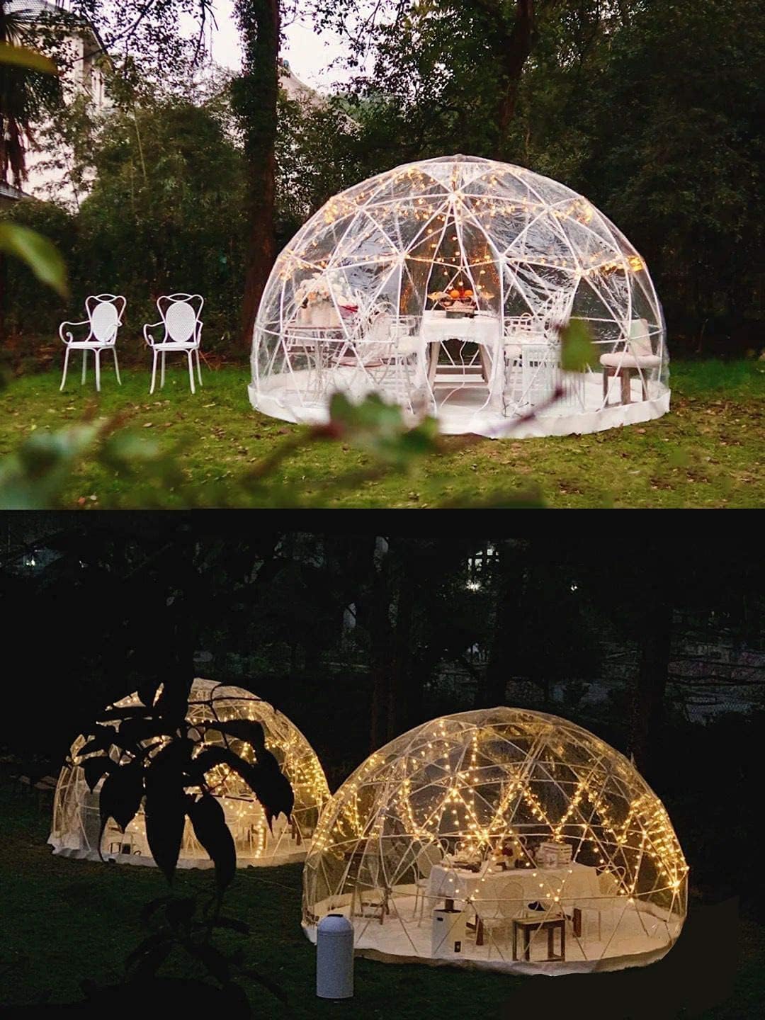 CZGBRO 12FT Garden Dome House, Outdoor Clear Dome Tent Shelter Geodesic Dome 5-7 Person for Backyard Patios, Canopy Gazebos Screen House Room Lean to Greenhouse