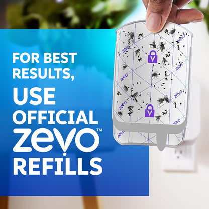 Zevo Flying Insect Trap - Indoor Bug Catcher with 3 Refill Cartridges | UV Light Technology for Flies