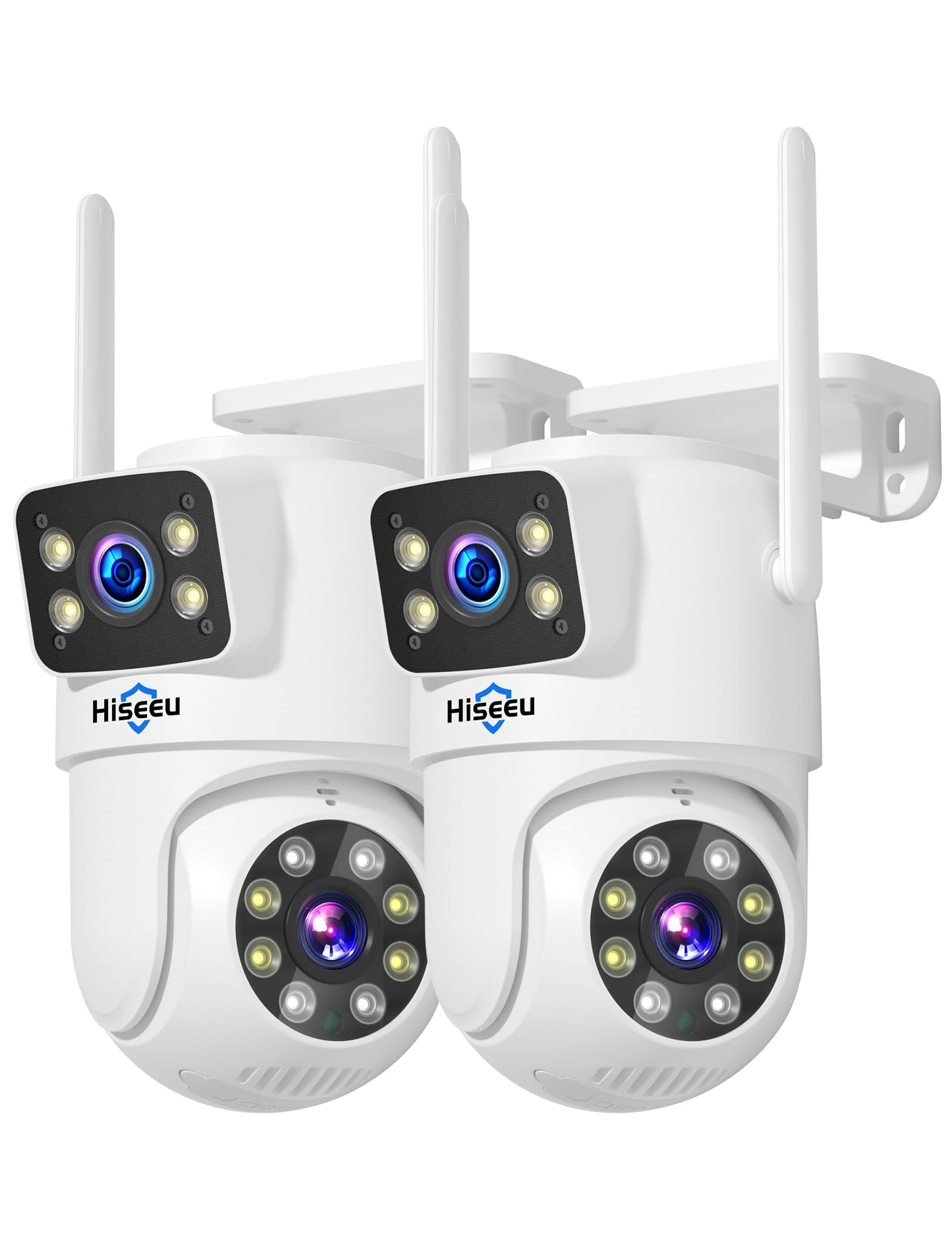 Hiseeu Wireless Security Cameras Outdoor, 5G & 2.4G WiFi Pro, Wireless Home Security Camera System, Dual Lens, 360° Pan & Tilt, Auto Tracking, Color Night Vision, 1TB HDD No Subscription, Need Plug In