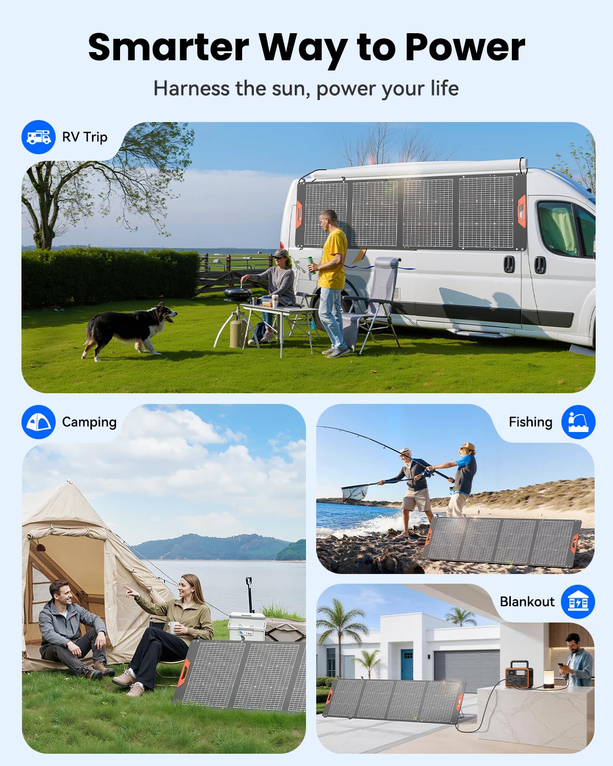 SOLUPUP 200W Portable Solar Panel – 24% High Efficiency Bifacial Solar Panel with MC4 Output, IP65 Waterproof Foldable Solar Charger with Kickstand for Power Station RV Camping Off-Grid and Blackouts