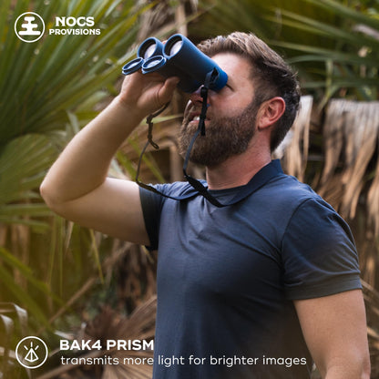 Nocs Provisions Field Issue Compact 8x42 Waterproof Binoculars, Shockproof, Fogproof, 8X Magnification, Bak4 Prism, Multi-Coated Lens, Adults & Kids, Wildlife Viewing, Bird Watching, Hunting & Hiking