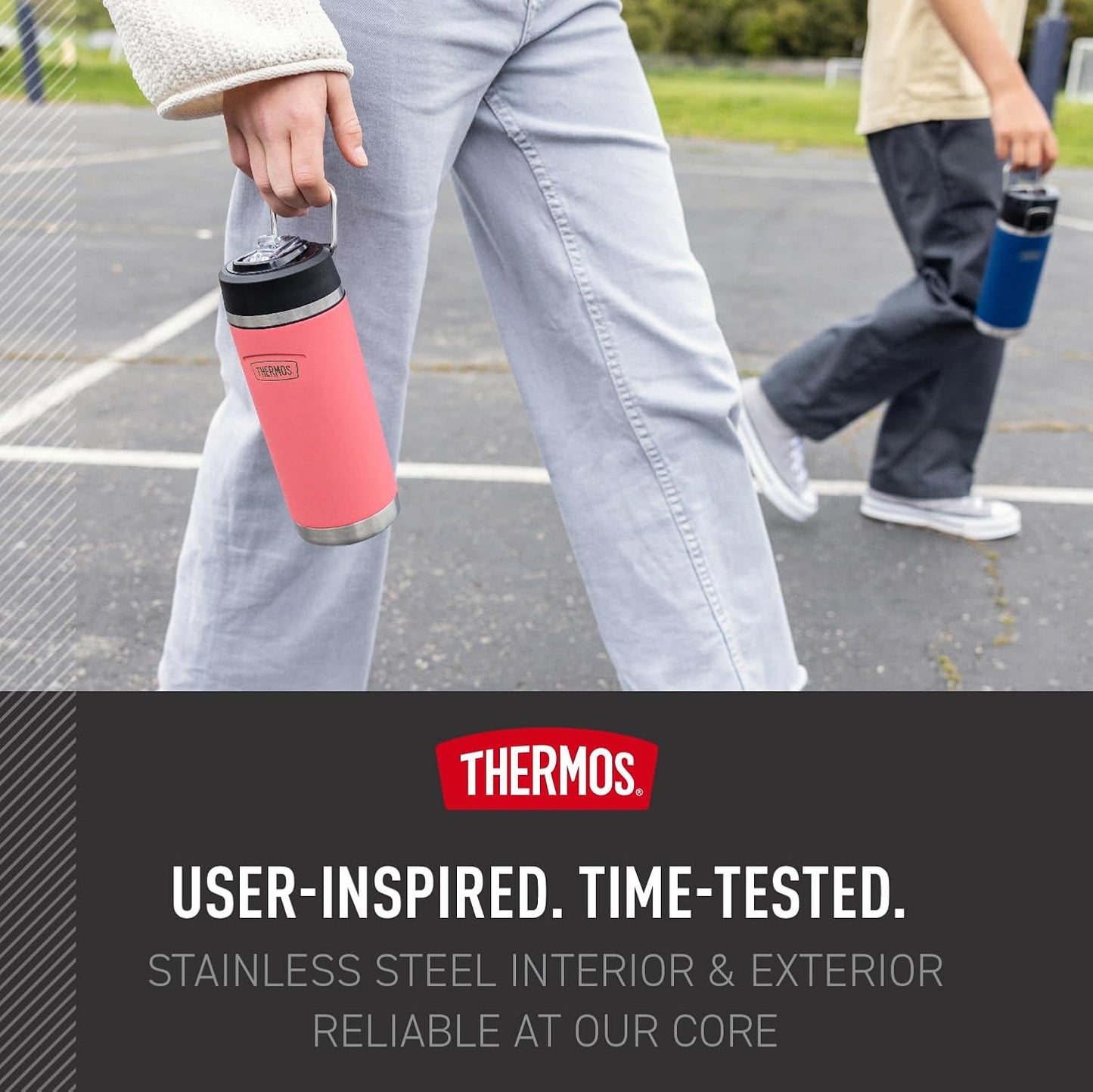 THERMOS Icon Series Insulated Water Bottle - 18 Ounce, Seafoam | Stainless Steel with Straw Lid