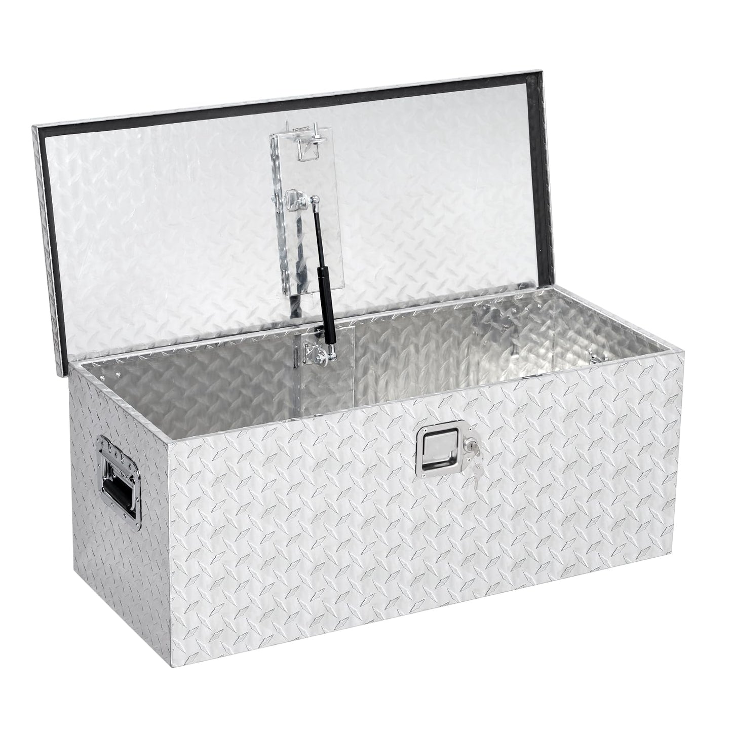 IDEALHOUSE Heavy Duty Aluminum Truck Bed Tool Box, Diamond Plate, 30x15x15 in - Lockable, Waterproof Storage Chest with Side Handle, for Pickup, RV, Trailer, Underbody - Star Diamond Design