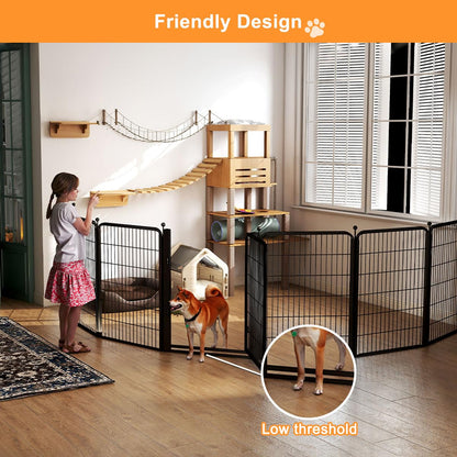 Dog Fence Outdoor Pens Outside,Portable Dog Play Pen 40" H 8 Panels Pet Playpen Exercise Pens for Puppys Small Medium Large Dogs RV Camping Yard Garden Indoor Wide Gate
