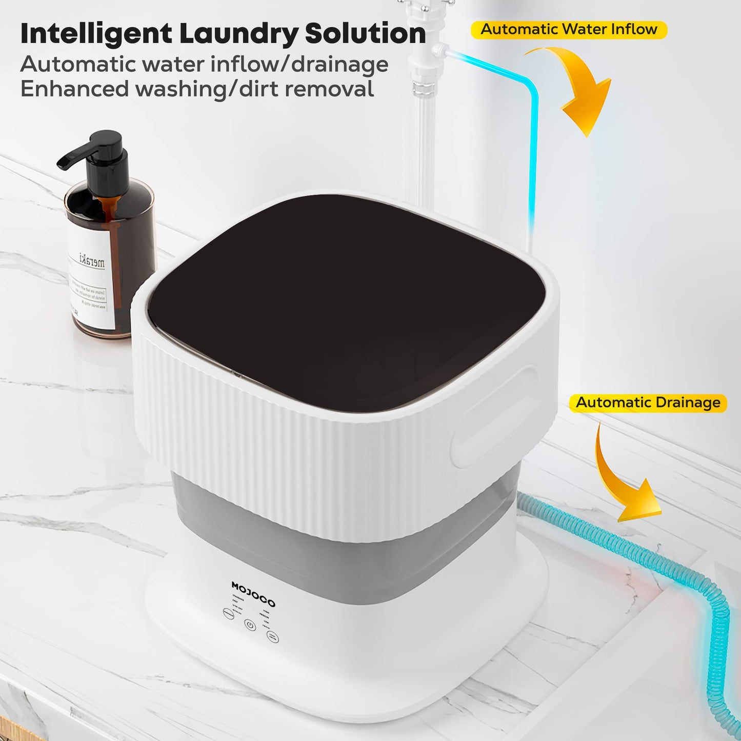 Foldable Washing Machine & Portable Clothes Dryer for Laundry, Baby Clothes, Underwear, Socks
