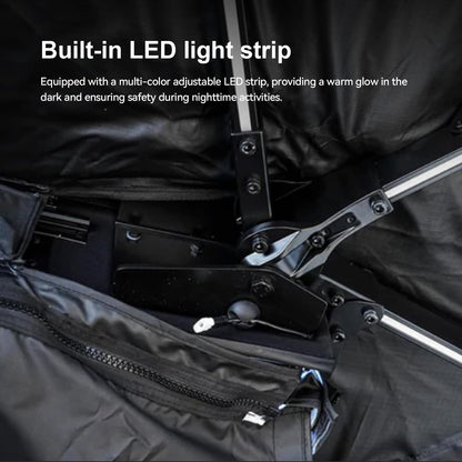 Hard-Shell Litewing 270° Car Awning Driver Side (Left Side) - Heavy Duty Aluminum Frame, One Person Setup, UV Protection, LED Light Strip for Camping, Overlanding, Off-Road