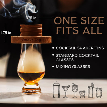 SmokeTop® 5 Pack Cocktail Smoker Kit - Premium Drink Smoker for Whiskey, Bourbon, Cocktails - Professional Bar Tool for Bartenders & Home Bars, includes 5x2oz Wood Chip Sample - by Middleton Mixology