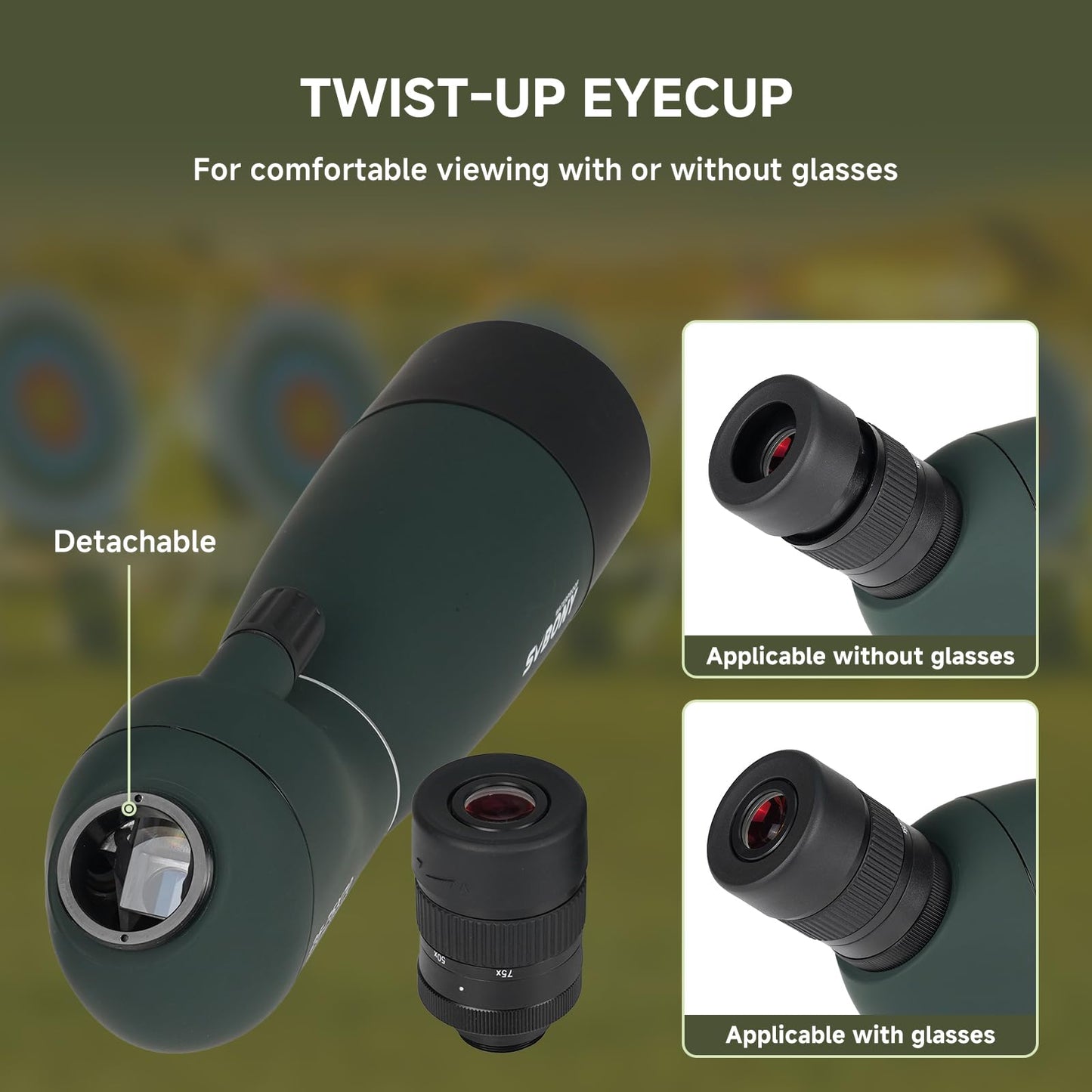 SVBONY SV28 Plus Spotting Scope with Tripod & Phone Adapter & SC002 WiFi Camera for Digiscoping, Waterproof & Fofproof, 25-75x70mm Long Range Spotter Scope for Target Shooting, Bird Watching