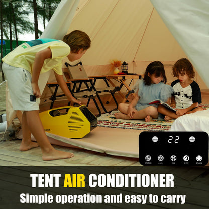 Portable Air Conditioner, Tent Air Conditiones Outdoor Air Conditioner, 2380BTU Home Air Conditioning Cooling Unit, 24V, 222W Low Power, for Outdoor Camping Tents, Cars, Trucks, Parties (yellow 2)