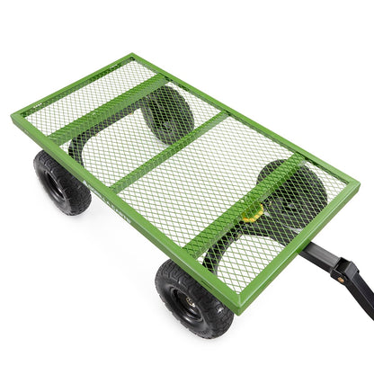 Gorilla Carts Steel Utility Garden Cart with No-Flat Tires, 4 Cubic Feet, 800-Pound Capacity, Green, Amazon Exclusive