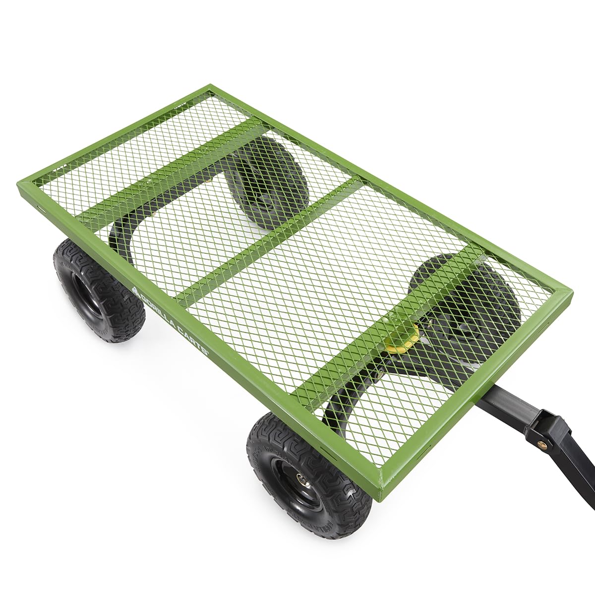 Gorilla Carts Steel Utility Garden Cart with No-Flat Tires, 4 Cubic Feet, 800-Pound Capacity, Green, Amazon Exclusive