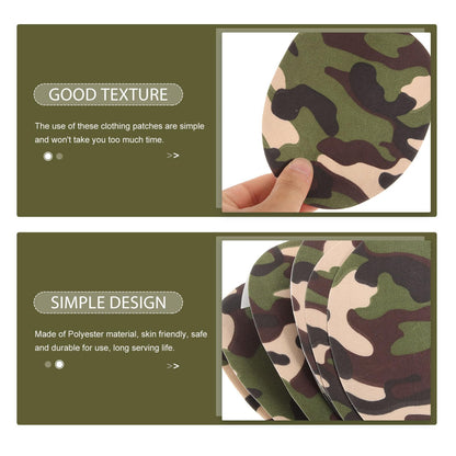 VILLCASE 10pcs Camo Iron On Patches for Clothes, Fabric Camouflage Repair Patches for Holes, Iron-on Knee & Elbow Patch for Jeans, Jackets, Pants (5.7" x 4.3")
