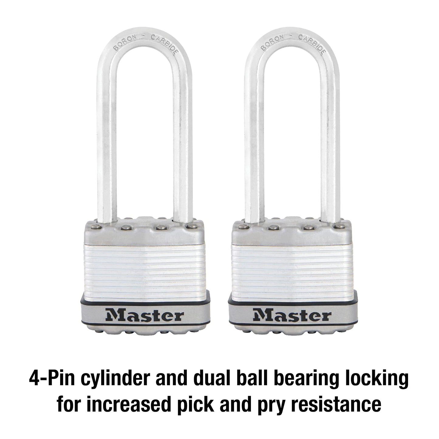 Master Lock M1XTLJ Magnum Heavy Duty Padlock with Key, 2 Pack Keyed-Alike