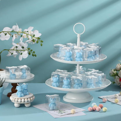 Hoolerry 30 Pcs Baby Shower Favors Mini Bear Candles Party Favors with Boxes Handmade Bear Shaped Candles Bulk for Baby Shower Boys Girls Wedding Gender Reveal Party Guest (Light Blue)