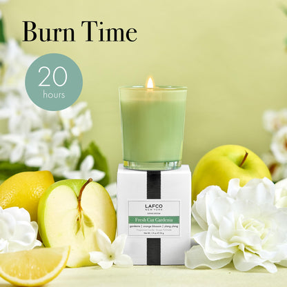LAFCO New York Votive Candle, Fresh Cut Gardenia - 1.9 oz - 20-Hour Burn Time - Reusable Glass Vessel - Made in The USA