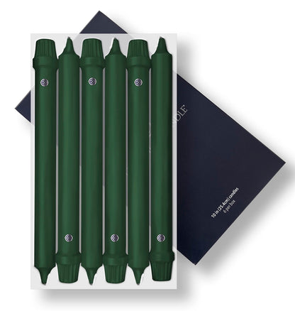Colonial Candle Unscented Taper Candle, Classic Collection, Evergreen, 10 in, Pack of 6 Candlesticks - Up to 8 Hours Burn