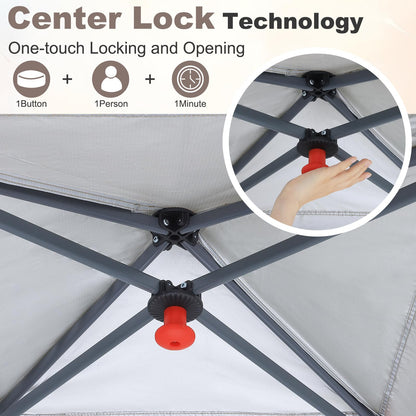 MASTERCANOPY Pop Up 10x10 Canopy Tent with Center Lock, 2 Shelters, 4 Poles, 230 Sq ft of Large Shade Space, for Camping, Picnics & Beach (10'x10',Black)