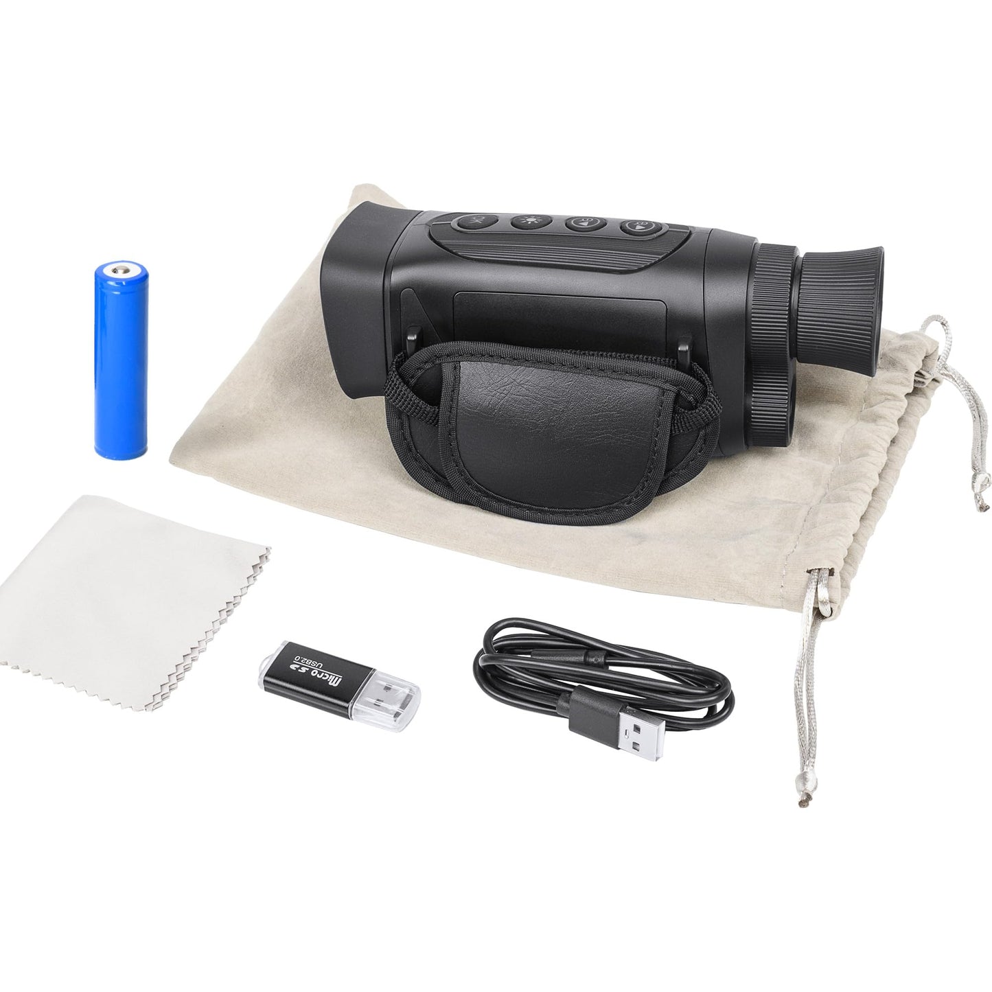 Barska NV-1 Digital Night Vision Monocular Compact Infrared Scope for Day & Night Use HD Photo/Video, Rechargeable Battery, USB/Micro SD Compatible