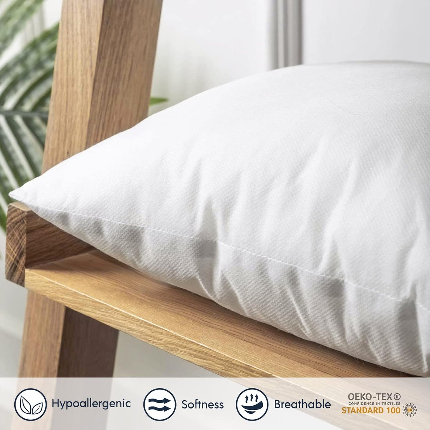 Phantoscope Premium Outdoor Pillow Inserts - Water Resistant Polyester Throw Pillows | 16 x 16 Inches (Pack of 2)