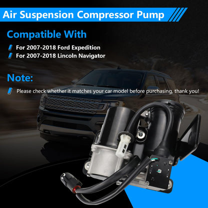 Air Suspension Compressor Pump Compatible with Ford Expedition Lincoln Navigator 2007-2018 with Bracket OEM Number Replacement 949-202 7L1Z5319AE 7L1Z5319A