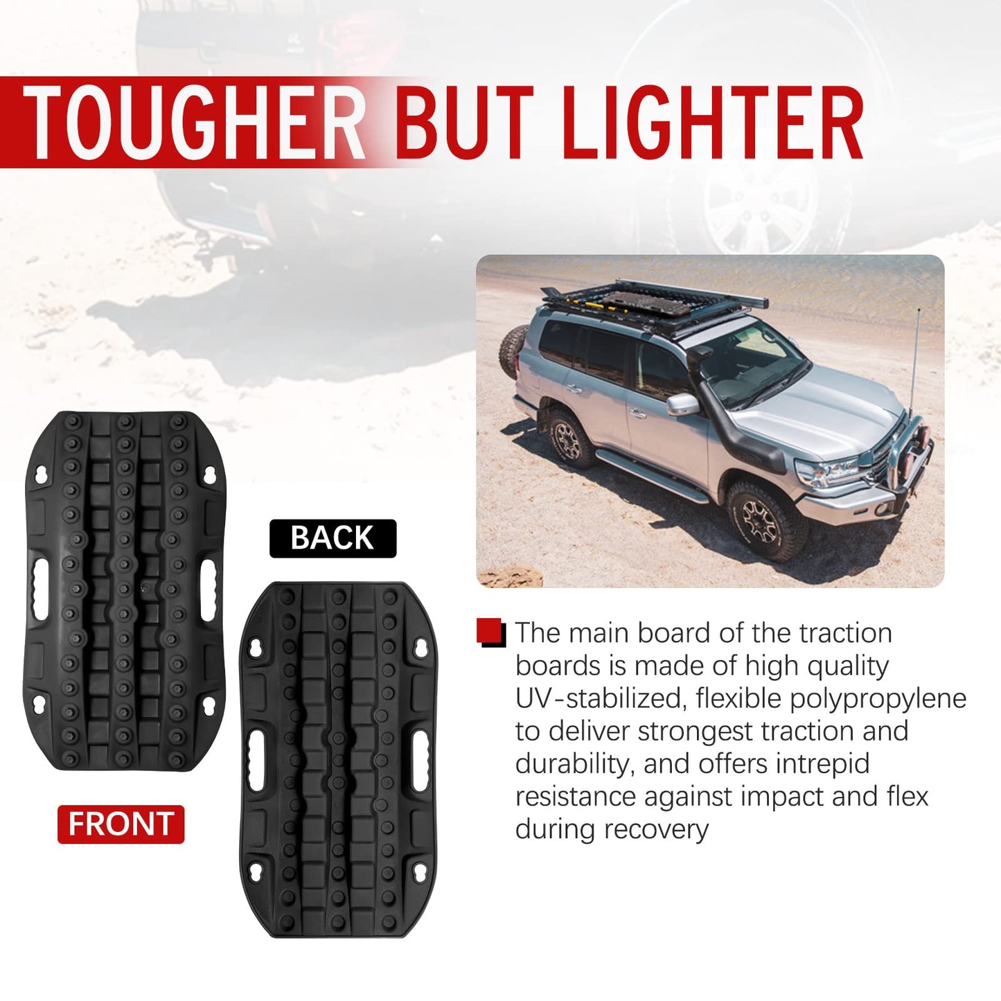 BUNKER INDUST Tire Traction Mats Foldable, Portable Recovery Track Boards + Short Recovery Track Traction Mats