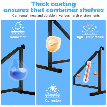 ZUIWAN Heavy Duty Shipping Container Shelving Bracket Kit (4-Pack) - 1-Tier Hanging Shelving Rack (19" D x 16" H), Universal Cargo Container Brackets