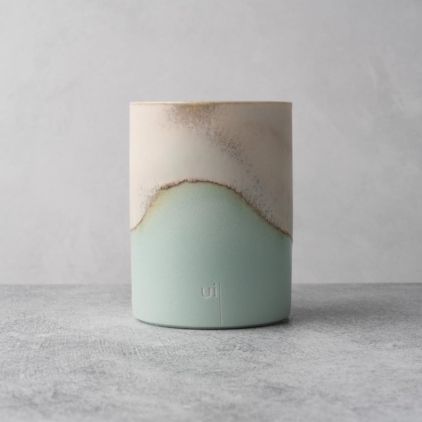 Ui Artist Collection Self-Heating Mug Set – Mint Glacier | 12 fl oz / 355 mL Handcrafted Ceramic Coffee & Tea Mug with Heating Pad