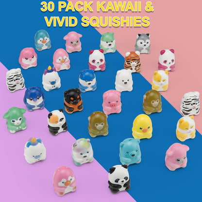 Skiennix Slow Rising Animal Party Favors - 30 Packs of Stress Relief Mini Toys for Kids' Goodie Bags