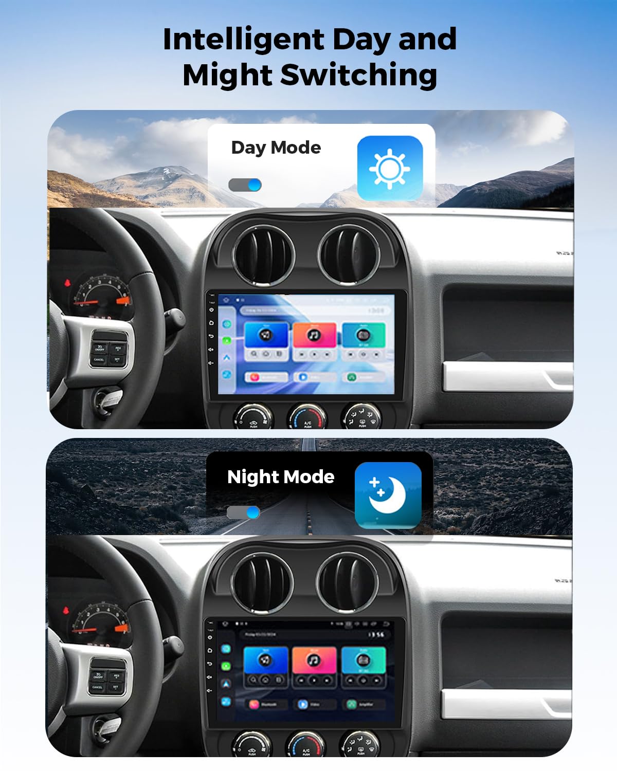 5G-WiFi (4G+64G) Car Stereo Radio for Jeep Patriot Compass 2010-2016, 10 Inches IPS HD Touch Screen Car Radio Wireless CarPlay Android Auto, GPS FM/SWC Bluetooth Backup Camera