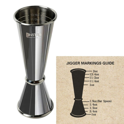 Professional Jigger for Bartending,Premium Japanese Cocktail Jigger with 8 Measurements Inside Bar Measuring Tools 2 oz 1 oz Etched Markings Double Jigger Suitable for dishwashers