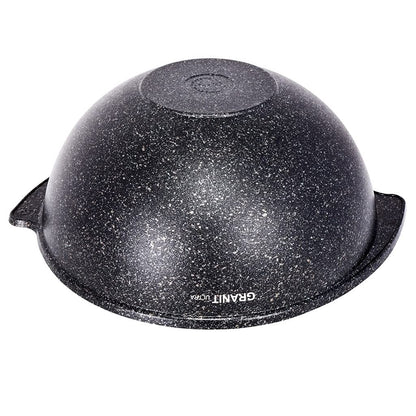 TM KUKMARA Aluminum Wok Kazan Cooking Pot with Lid inchGranit ultra inch 4.8-qt. (4.5 L) Camping Cookware Kitchen Pot
